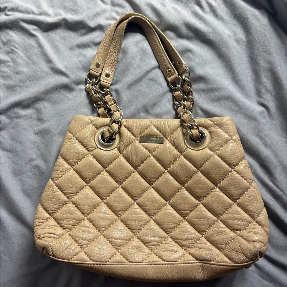 Kate Spade Tan Leather Maryanne Quilter Tote